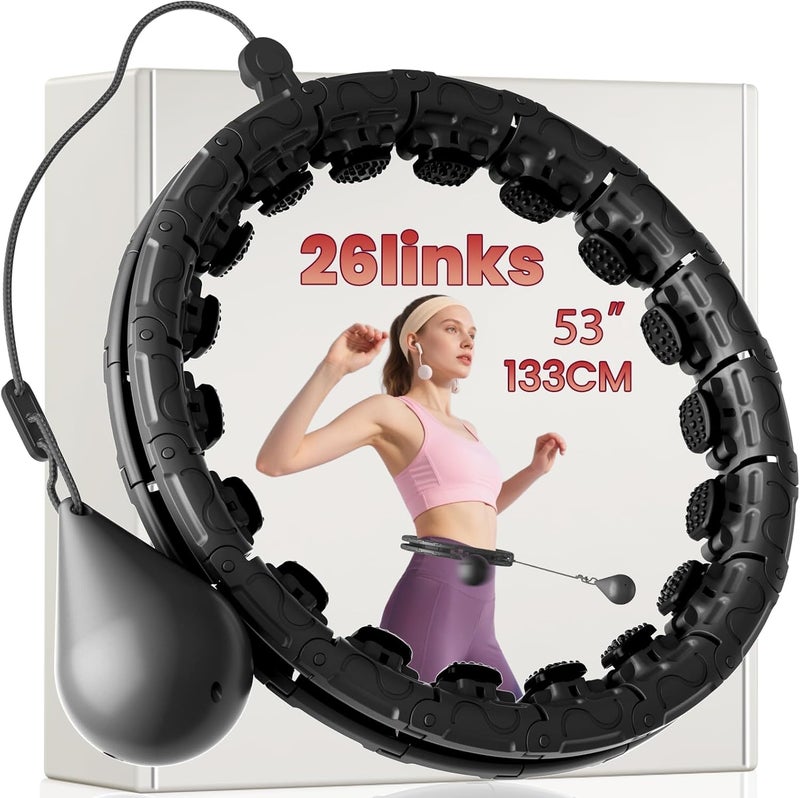 Fikswe Weighted Infinity Exercise Hoop - 64in 30 Links Smart Hoop for Adult Weight Loss, Plus Size Low-Impact Fitness Hoop for Beginners & Women​ - Image 1